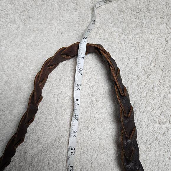 Urban Artisan Quality Brown Leather Boho Tote Bag Braided Strap - Picture 11 of 16